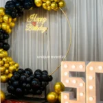 Golden and Black Balloon Ring Decor