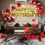 Red and Black Themed Anniversary Decoration