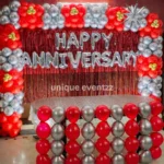 Red & Silver Themed Anniversary Decoration