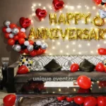 Red and Black Themed Anniversary Decoration
