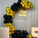 Golden and Black Balloon Ring Decor