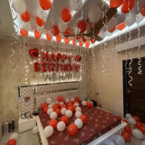 Romantic room decoration for birthday