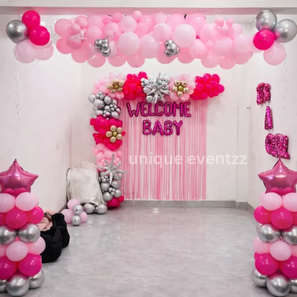 Pink Theme Baby Girl Welcome Decor