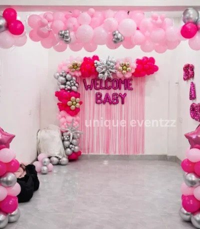 Pink Theme Baby Girl Welcome Decor